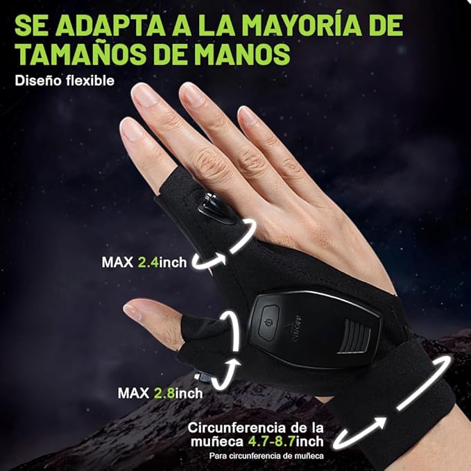 GUANTES CON LINTERNA LED