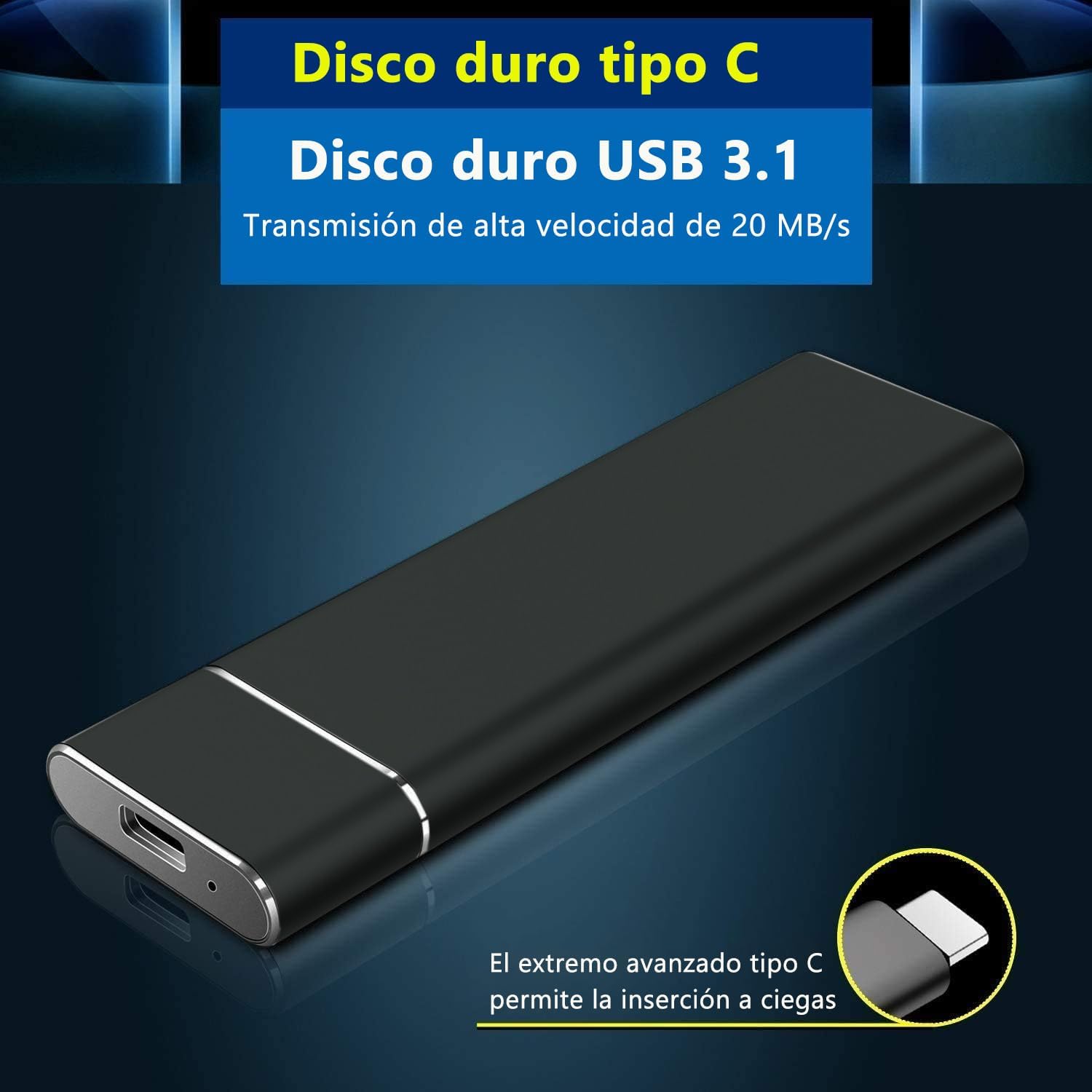 YEBGAHJ DISCO DURO PORTÁTIL 4TB