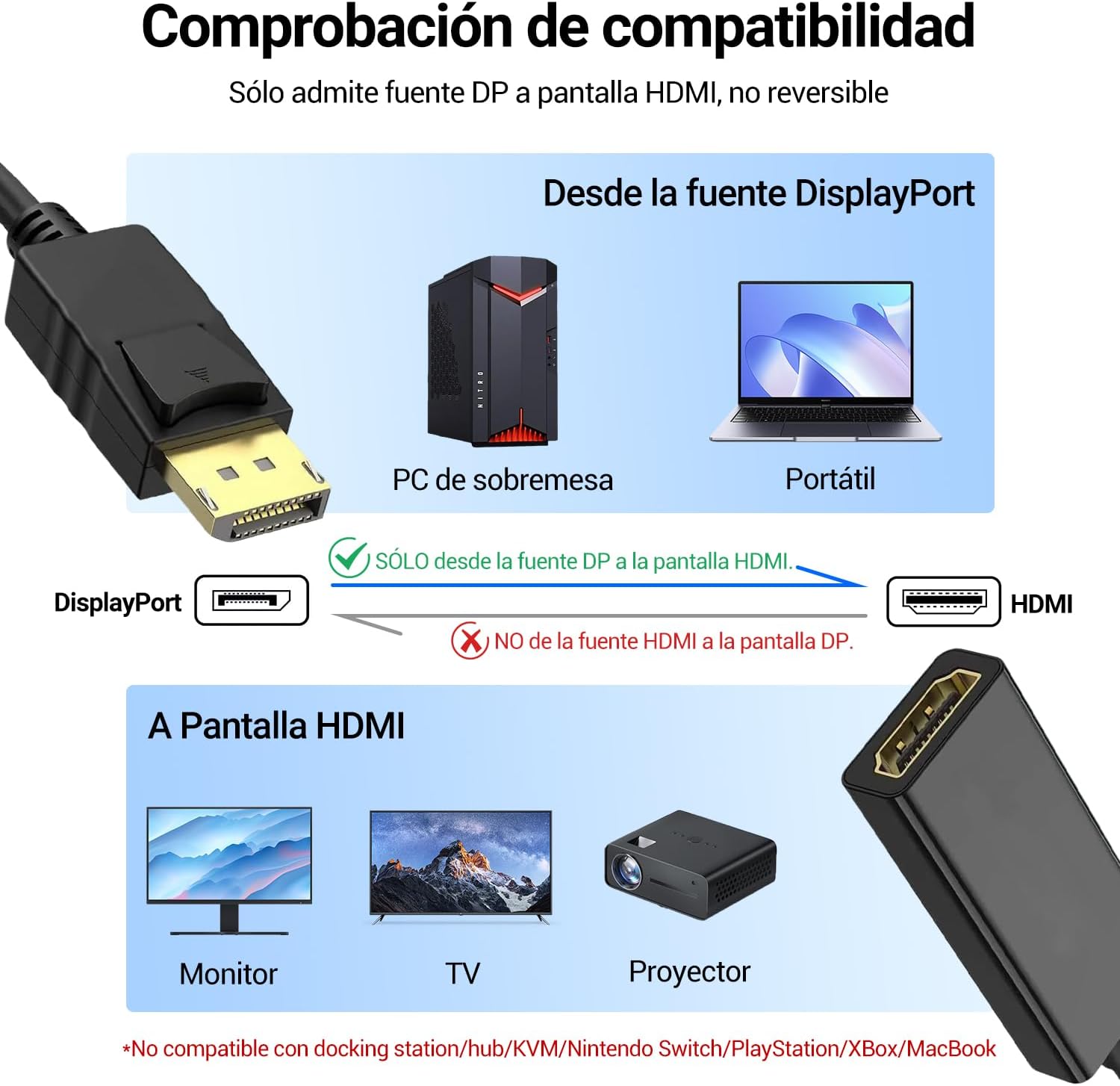 ADAPTADOR HDMI ATOLLA 4K 60HZ