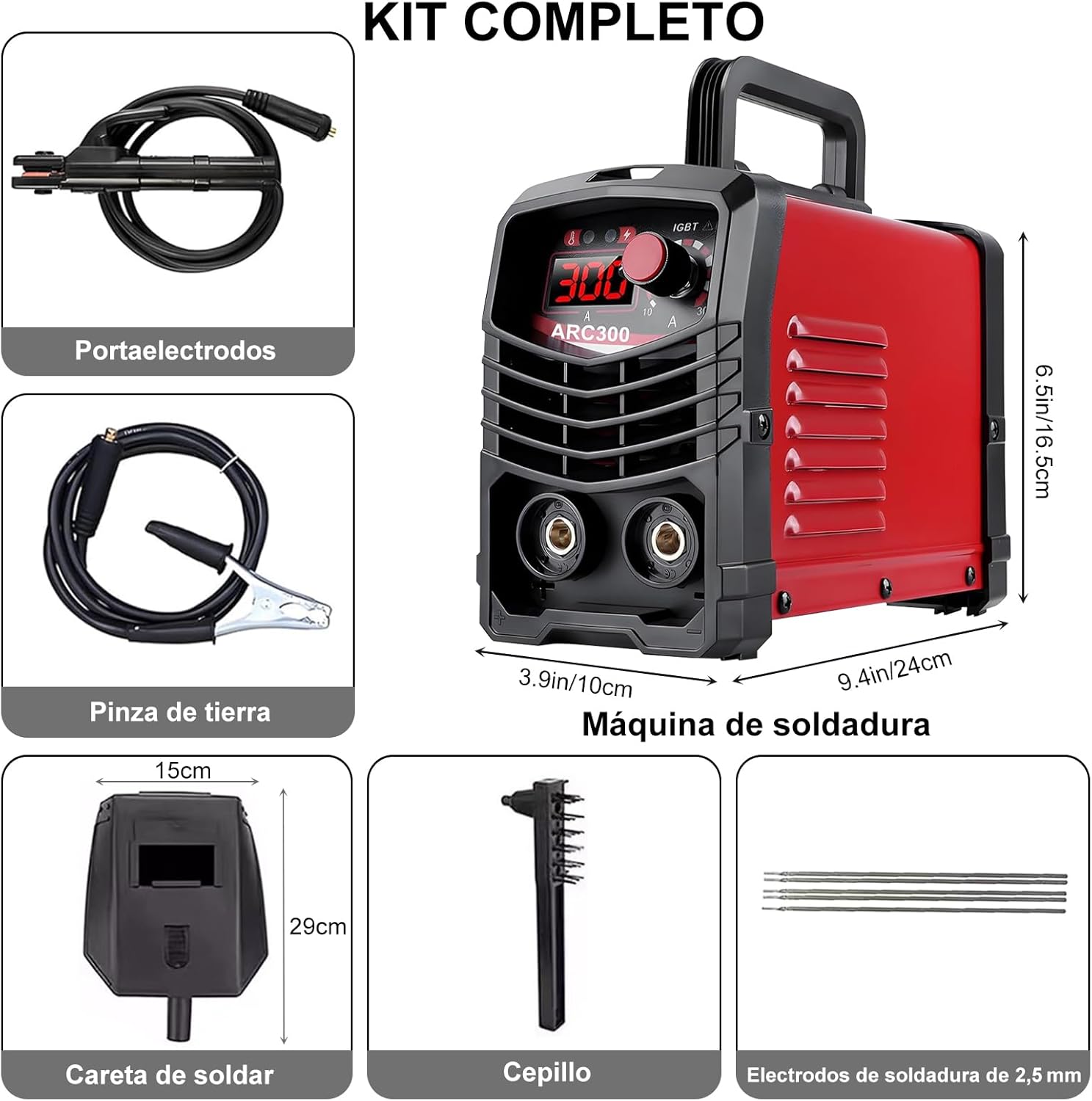 SOLDADORA INVERSORA 300A PORTÁTIL